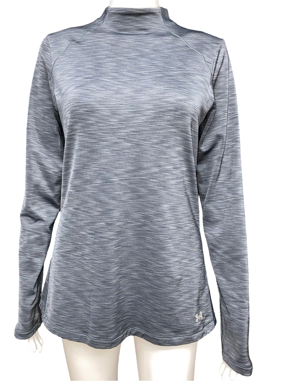 Under Armour ColdGear Women’s Medium Gray Mock Neck Pullover Athletic Top